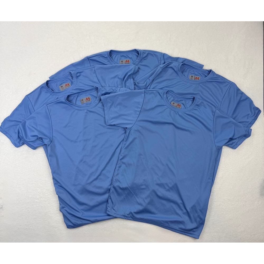 5 Pack A4 Dri-Fit Youth Medium Blue Performance T-Shirts NB3142 Short Sleeve Tee